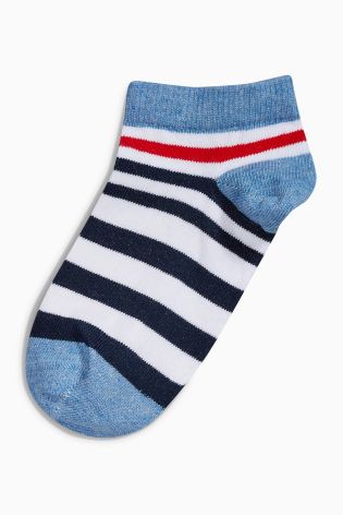 Blue Stripe Trainer Socks Five Pack (Older Boys)